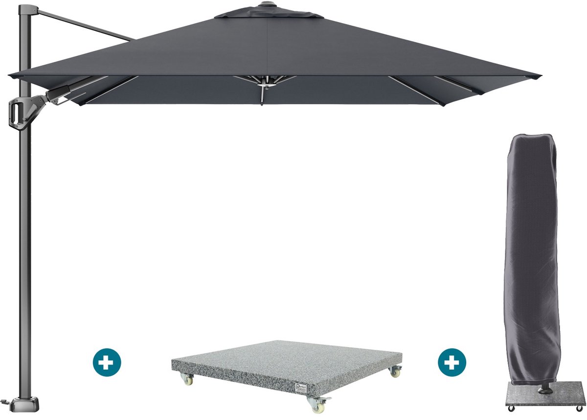 Platinum Voyager zweefparasol T2 2,7x2,7 m. - Faded Black met voet en hoes (6154121236283)