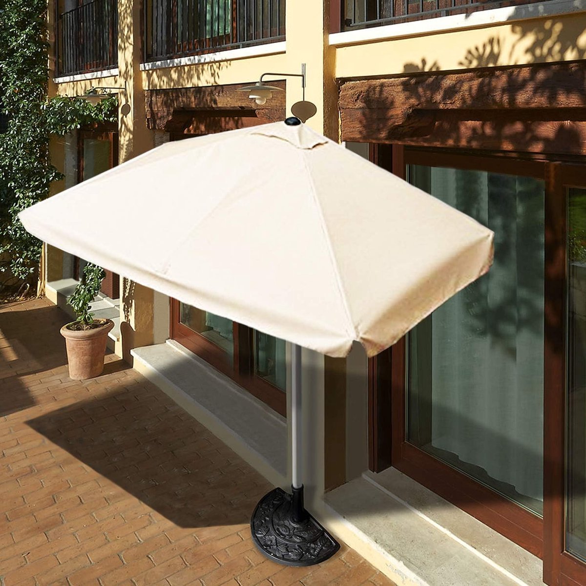 Wandparasol Beige 230x130cm - Zonne scherm voor Tuin en Terras (9101145621394)