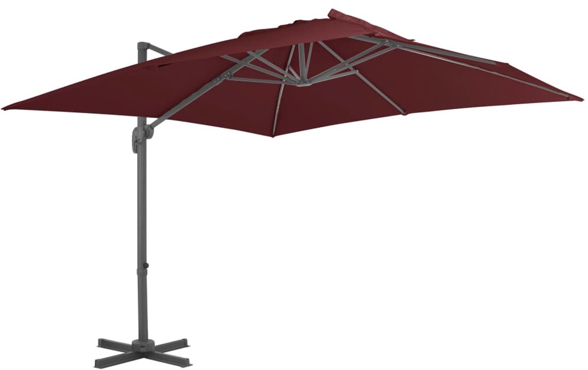 ZweefParasol | Zonnescherm | Tuinparasol met aluminium paal 400x300 cm bordeauxrood (6932537147481)