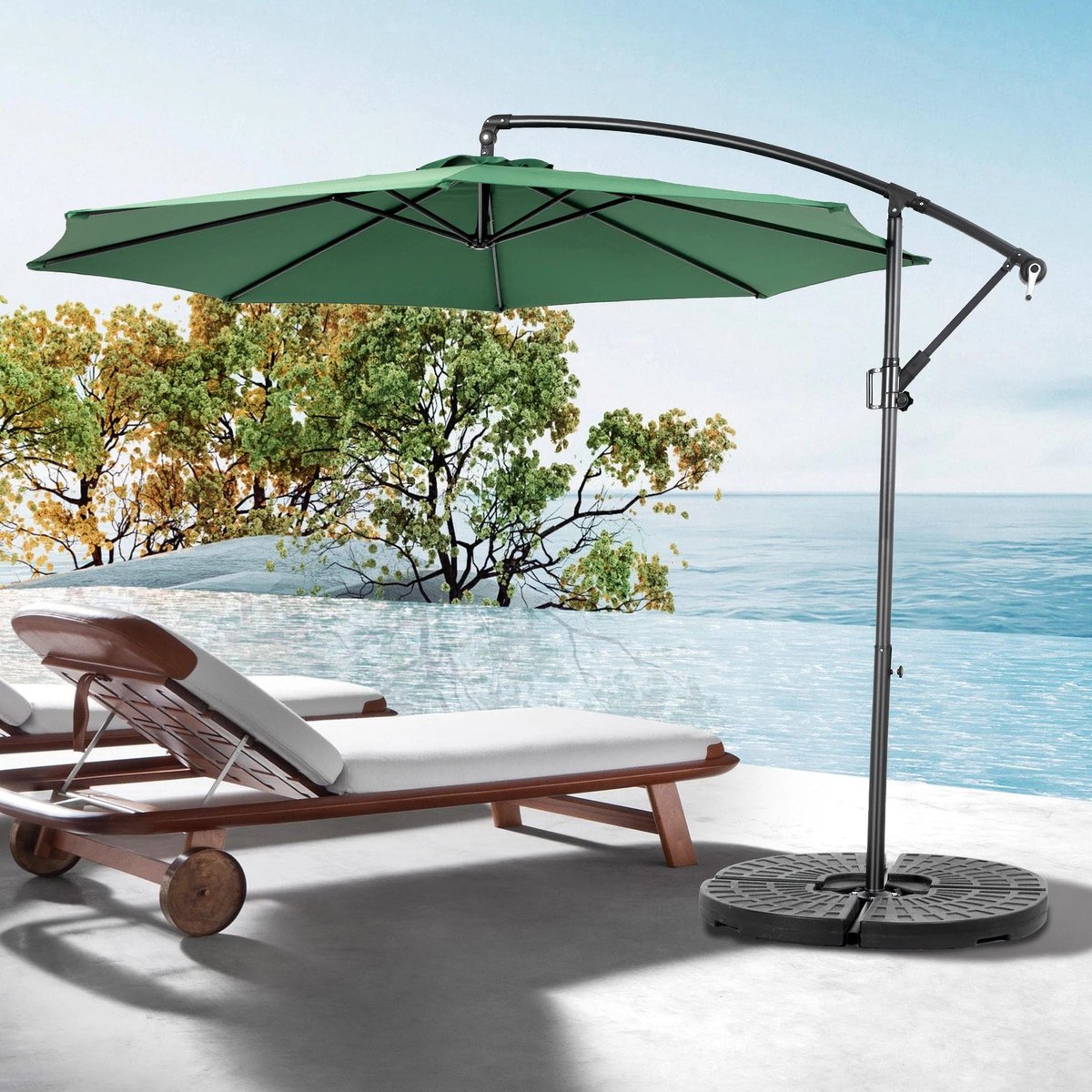 Zweefparasol - Hangende Parasol - Tuinparasol - Balkonparasol - Kantelbaar - UPF50+ Bescherming - Ventilatie (8721391852253)
