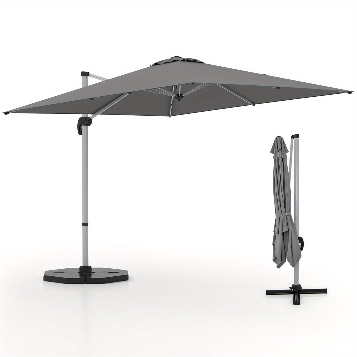 Zweefparasol - Hangparasol - Tuinparasol - Terrasparasol - Kantelbare Parasol - 3m Groot - 360° Draaibaar - Aluminium Frame - Scheurbestendig Polyester (8721391107575)