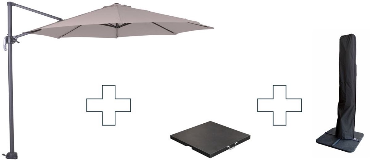 Zweefparasol Hawaii S - met voet en hoes - Zand - 300 cm (8713002900446)