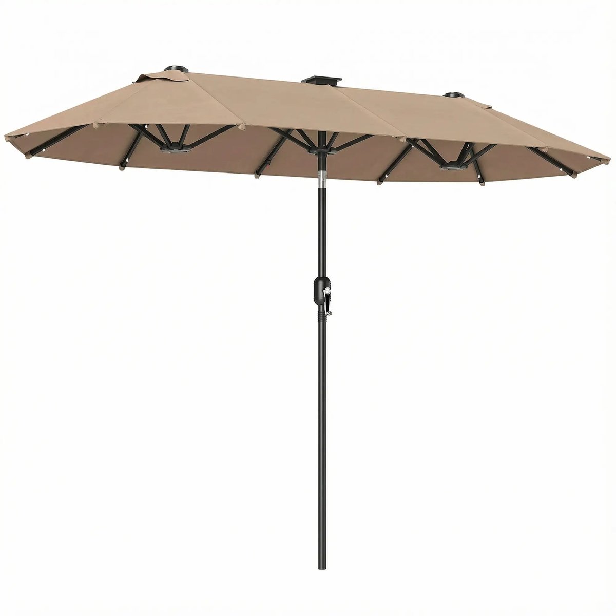 Zweefparasol met Voet - Waterdicht - Kantelbaar - Verstelbare Hoogte - Khaki (8721392018887)