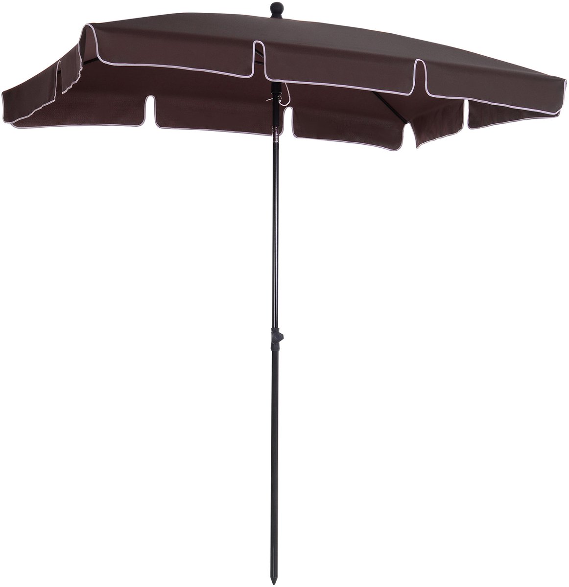 1 stuk - Stokparasols - Tuinparasol - Rechthoekige, verstelbare tuinparasol - Aluminium mast - Afmetingen: 2 x 1,3 x 2,5 m - Bruin en zwart (8026542501531)