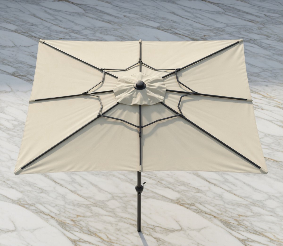 3,0m Halfronde Muurparasol Verstelbaar - Premium Balkon- en Tuinparasol met Ventilerend Polyester Doek, Ruimtebesparende Wandparasol voor Balkon, Terras, Binnenplaats en Zwembad - MedaHomeStore (9506864223957)