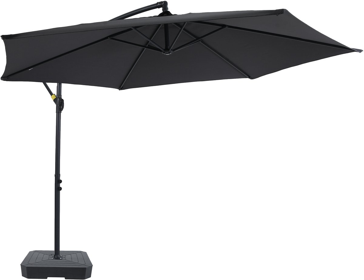 AXI Dion Zweefparasol Ø 300cm Antraciet/grijs - Gepoedercoat frame - met Parasolvoet (8721399283240)