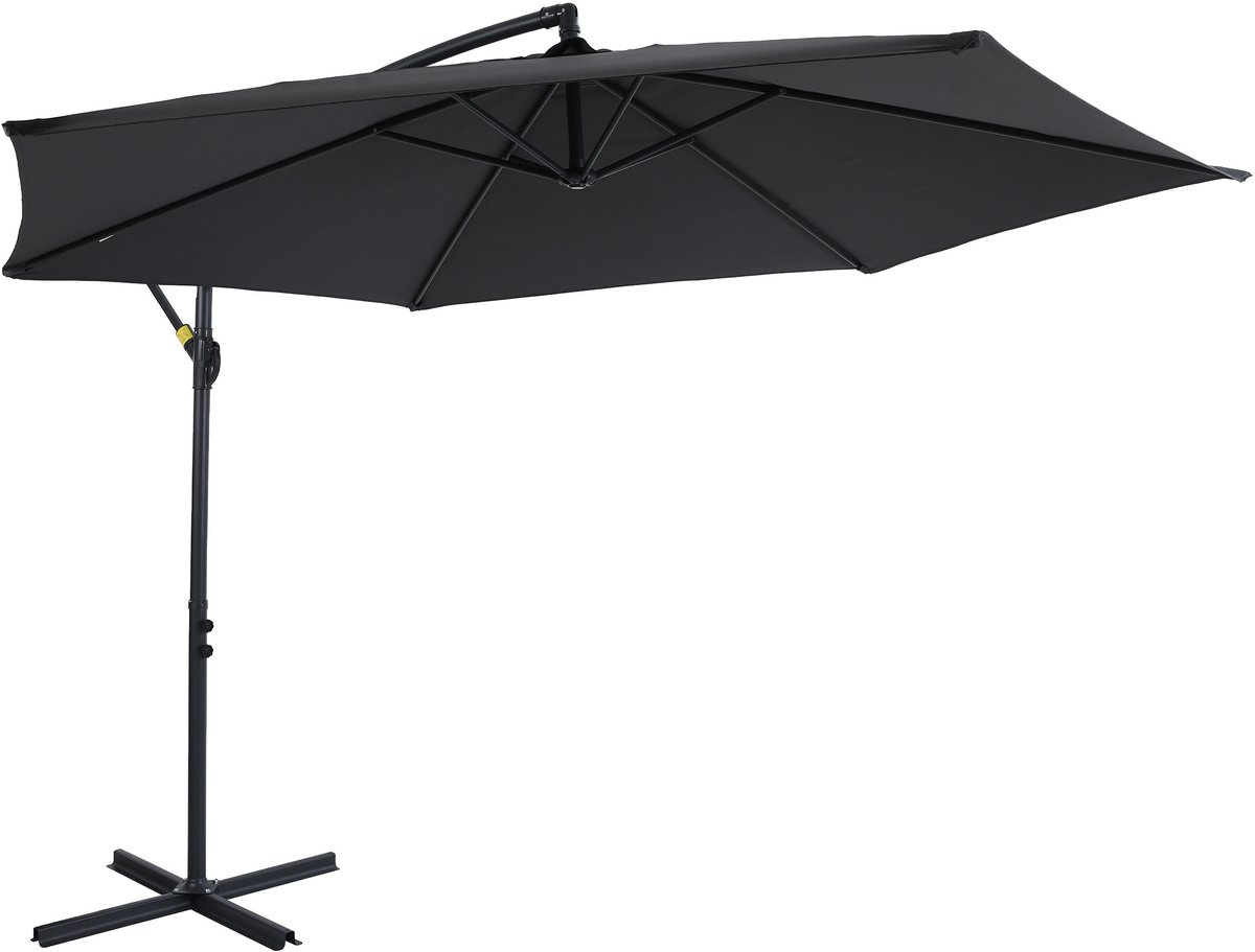 AXI Dion Zweefparasol Ø 300cm Antraciet/grijs - Gepoedercoat frame met kruisvoet (8721399281062)