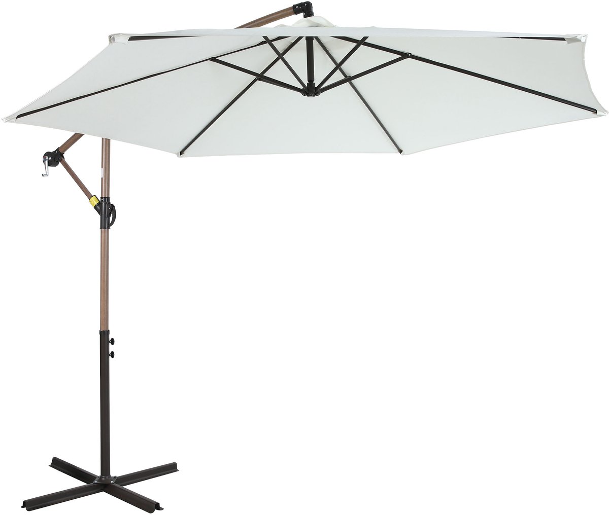 AXI Dion Zweefparasol Ø 300cm Eikenlook/beige - Gepoedercoat frame met kruisvoet (8721399281079)