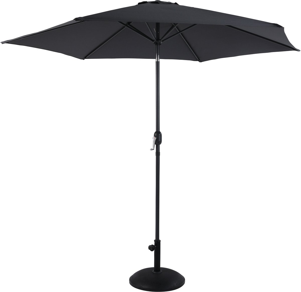 AXI Noor Stokparasol Ø 300cm Antraciet/grijs - Gepoedercoat frame - met Parasolvoet - Kantelbaar (8721399283288)