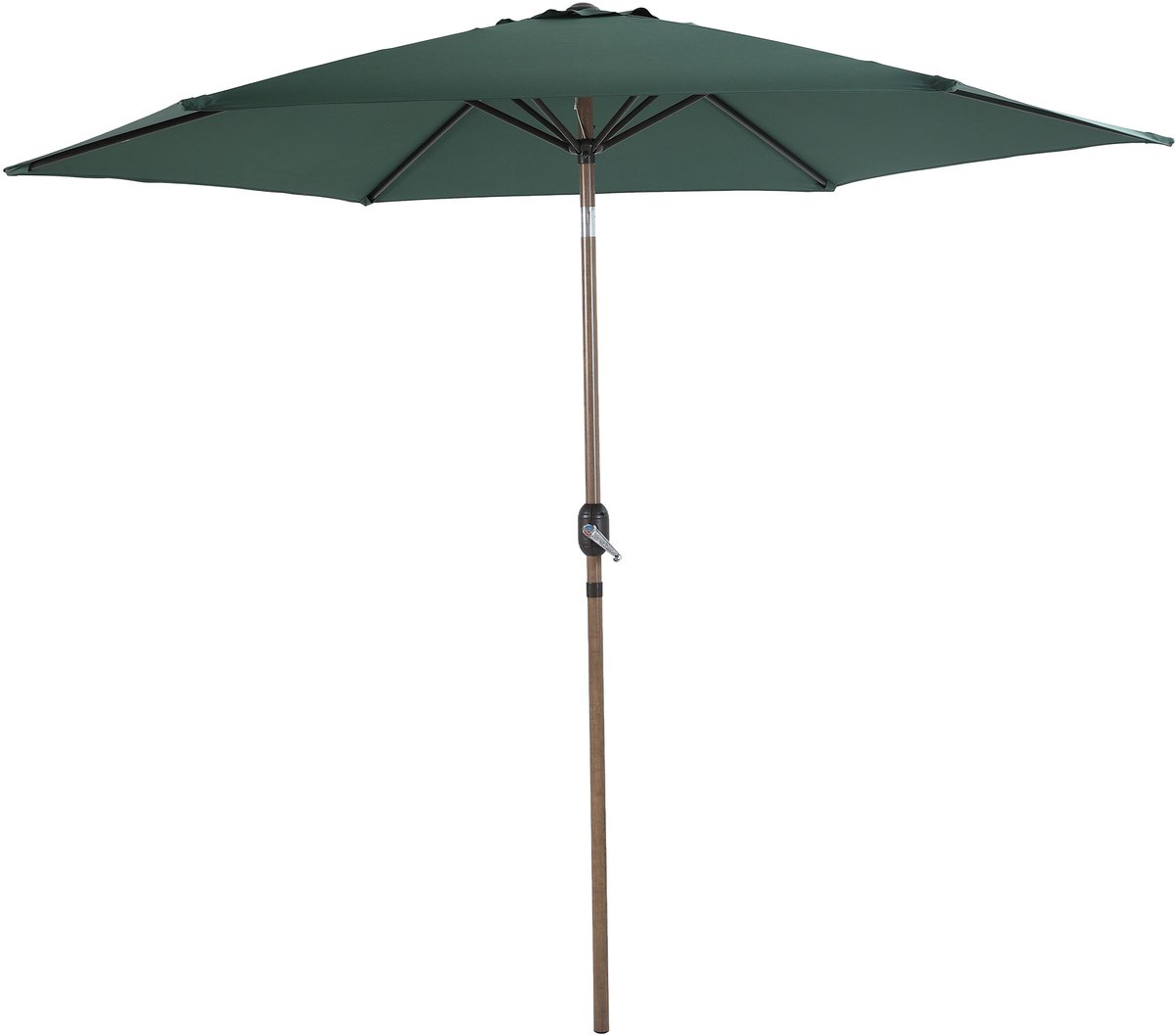 AXI Noor Stokparasol Ø 300cm Eikenlook/groen - Gepoedercoat frame - Kantelbaar (8721399281130)