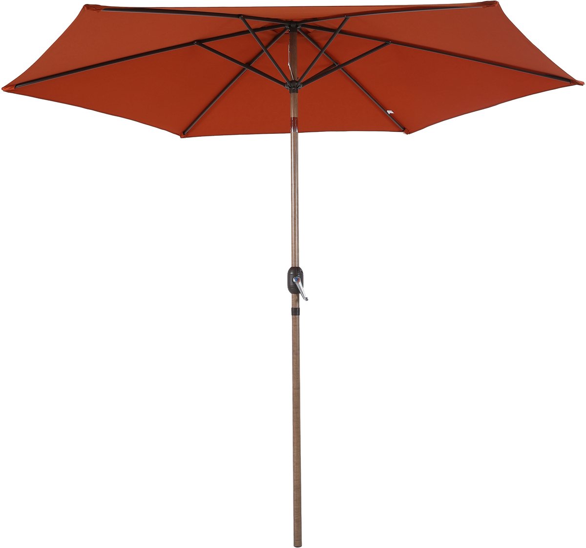 AXI Noor Stokparasol Ø 300cm Eikenlook/terracotta - Gepoedercoat frame - Kantelbaar (8721399281123)