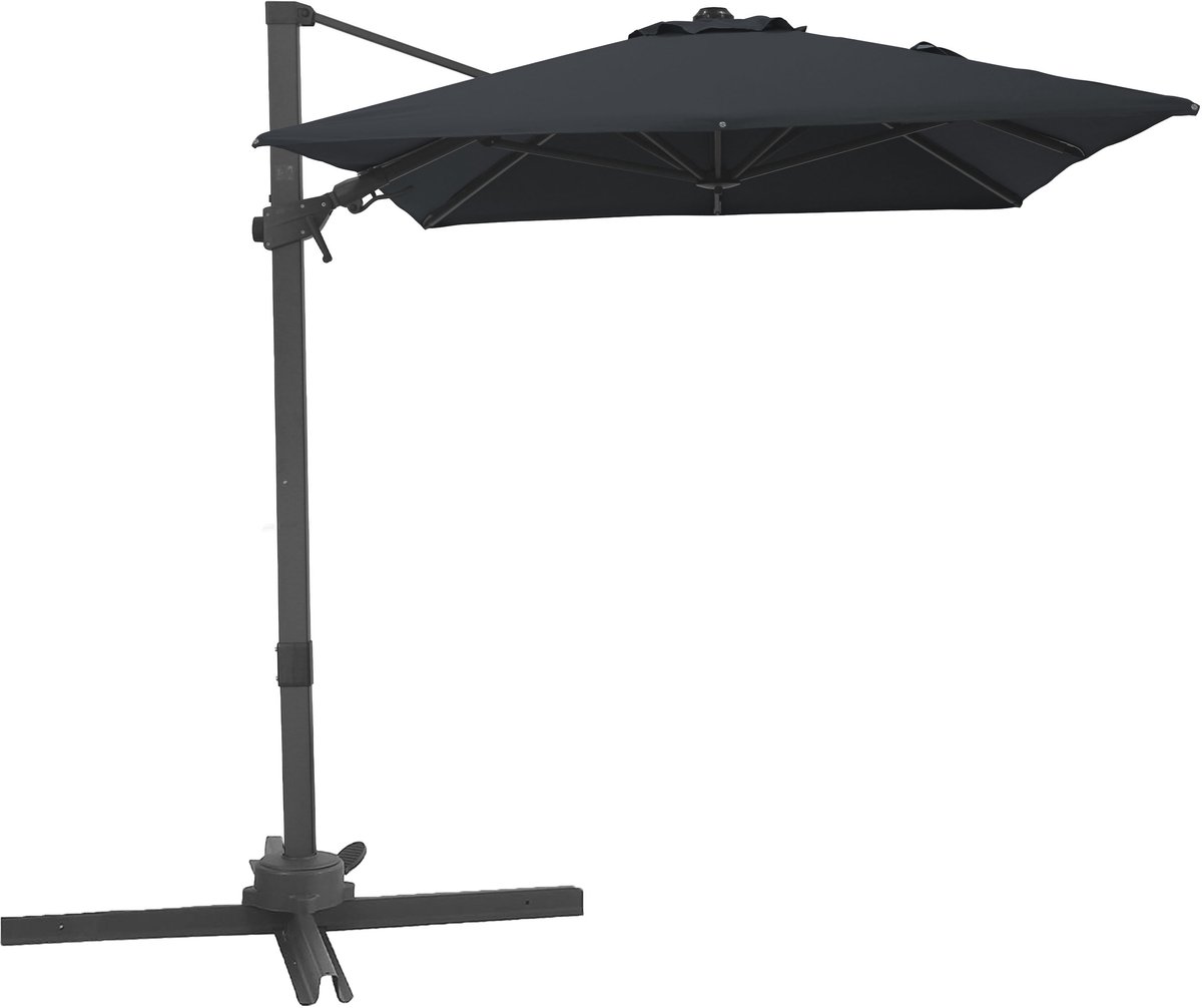 AXI Nyra Zweefparasol 200x300 cm Antraciet/grijs incl. Hoes - Gepoedercoat frame met kruisvoet - 360° Draaibaar - Kantelbaar (8721399280805)