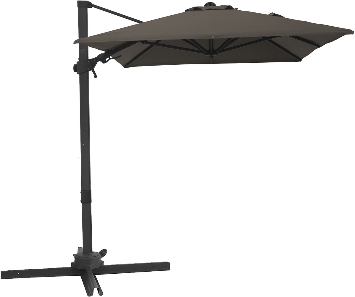AXI Nyra Zweefparasol 200x300 cm Antraciet/taupe incl. Hoes - Gepoedercoat frame met kruisvoet - 360° Draaibaar - Kantelbaar (8721399280812)
