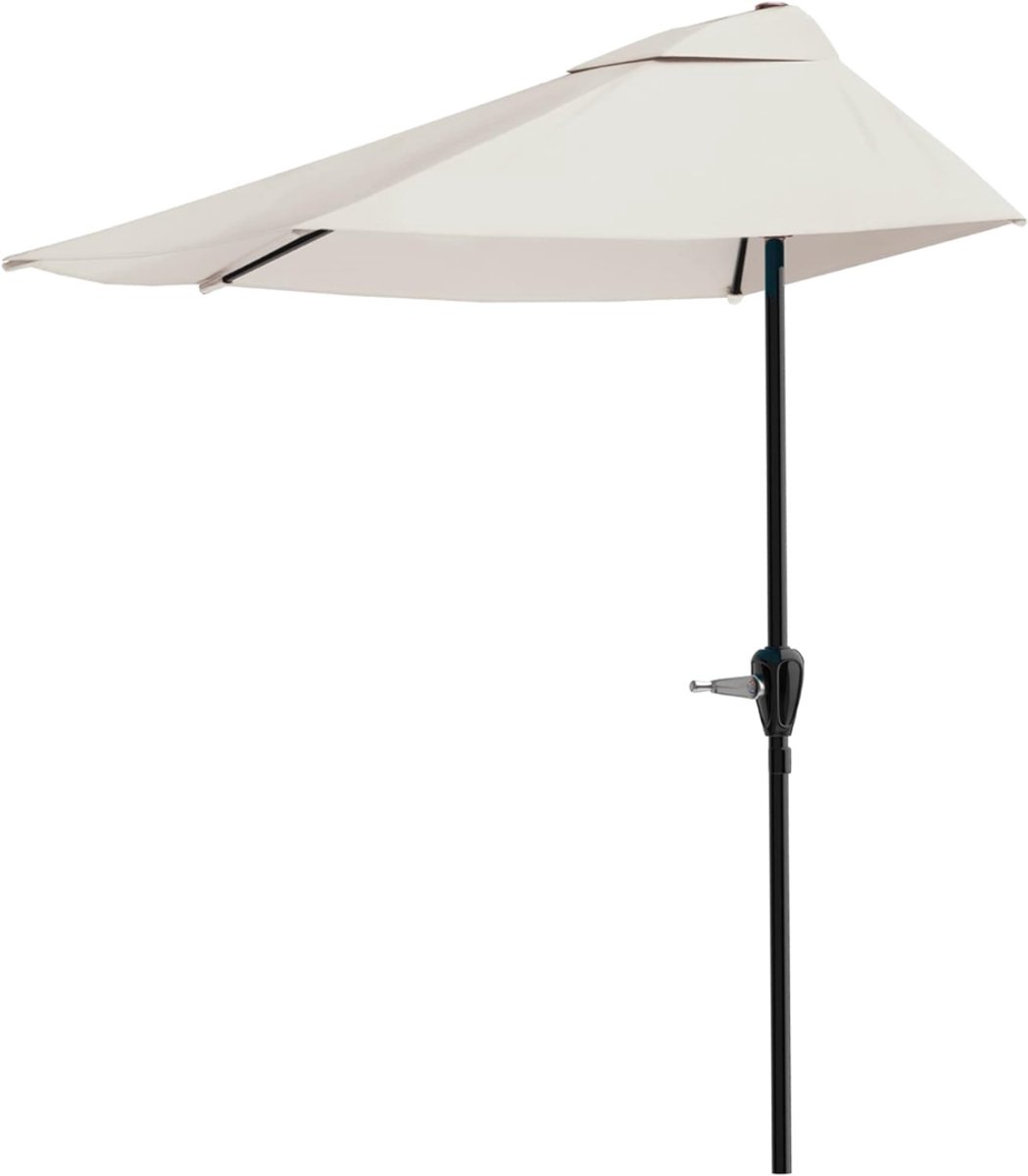 Calviero® Balkonparasol - Tuinparasol - Balkonparasol kantelbaar - Staal - Stokparasol met Zwengel Incl. 2in1 Beschermhoes Transporttas (6152152654342)
