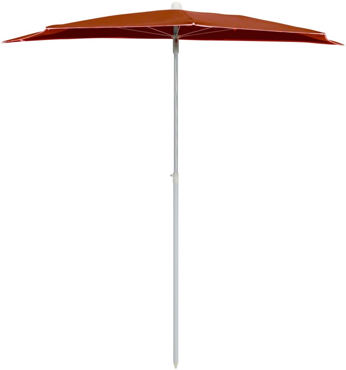 Halve Parasol voor Balkon & Muur - 180 x 90 cm - Terracotta - UV-bestendig & Anti-fade - Compacte Wandparasol met Stalen Frame - Inclusief 5 Ribben (6007156695351)
