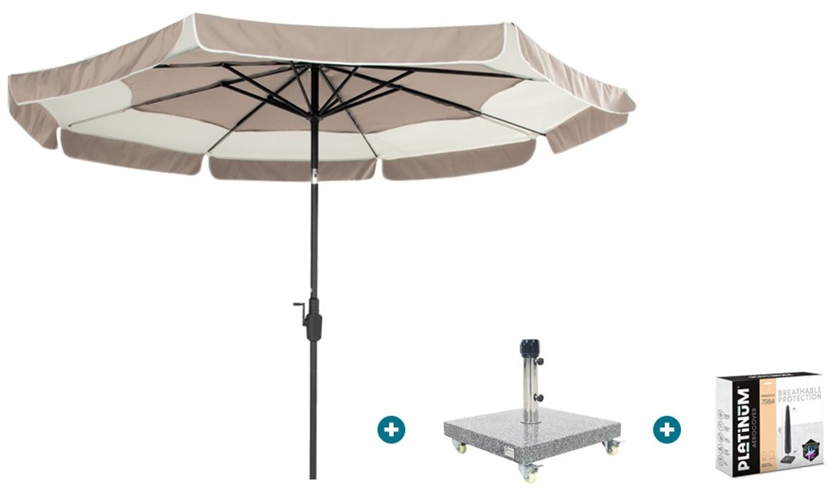 Hartman Tubb stokparasol Ø300 cm. - Zand met Sevilla voet en hoes (6154113952948)