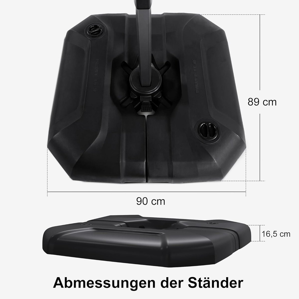 Heavy-Duty Vulbare Parasolvoet XL (90 x 89 cm) - Universele Zweefparasol Basis tot 150 kg - Antraciet (9504786338315)