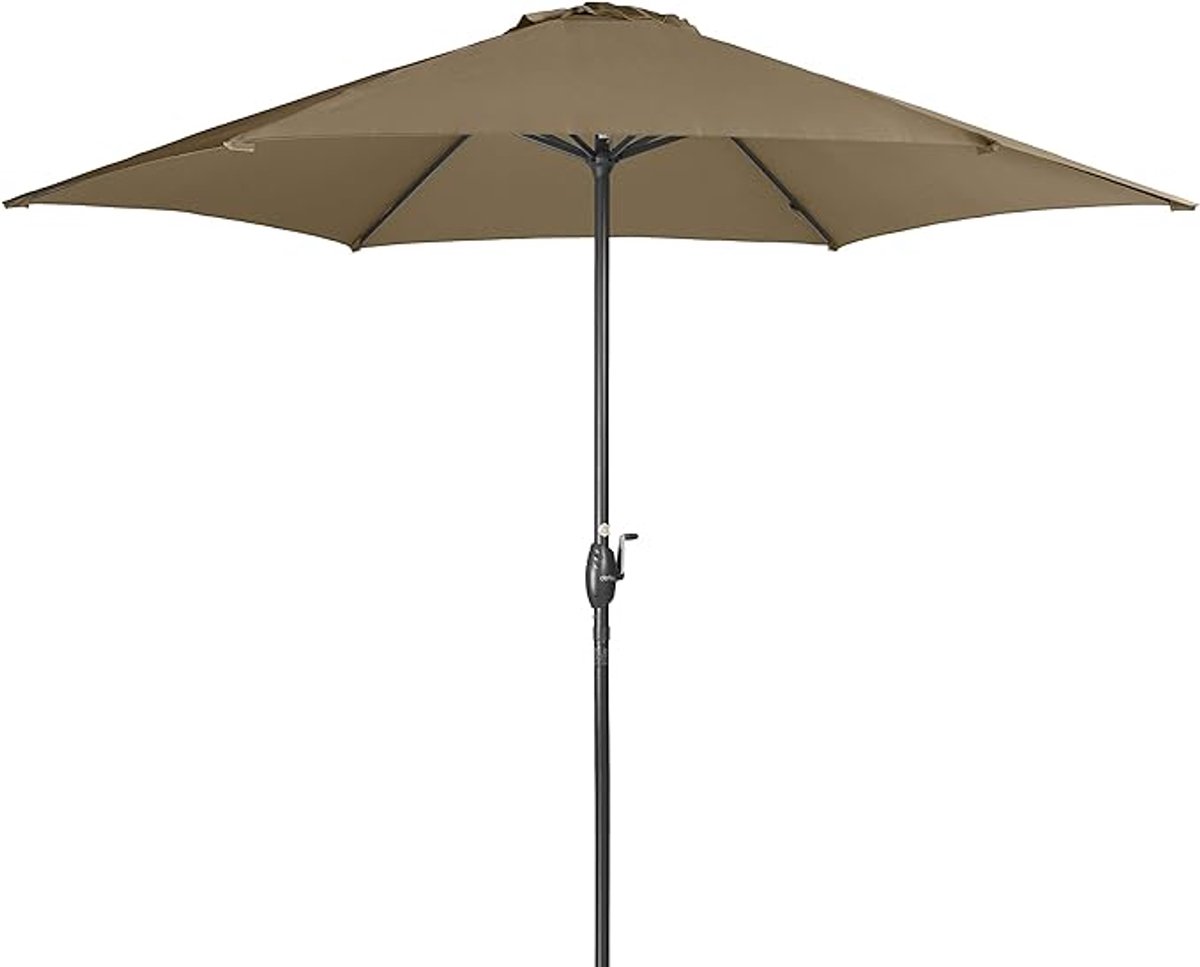 Luxe 360° Draaibare Zweefparasol Ø340 cm - Premium Cantilever Tuinparasol met Kantelbare Functie, Slingerbediening, UV-bescherming 50+, Stabiel Metalen Frame en Kruisvoet - Greige (9508778692713)