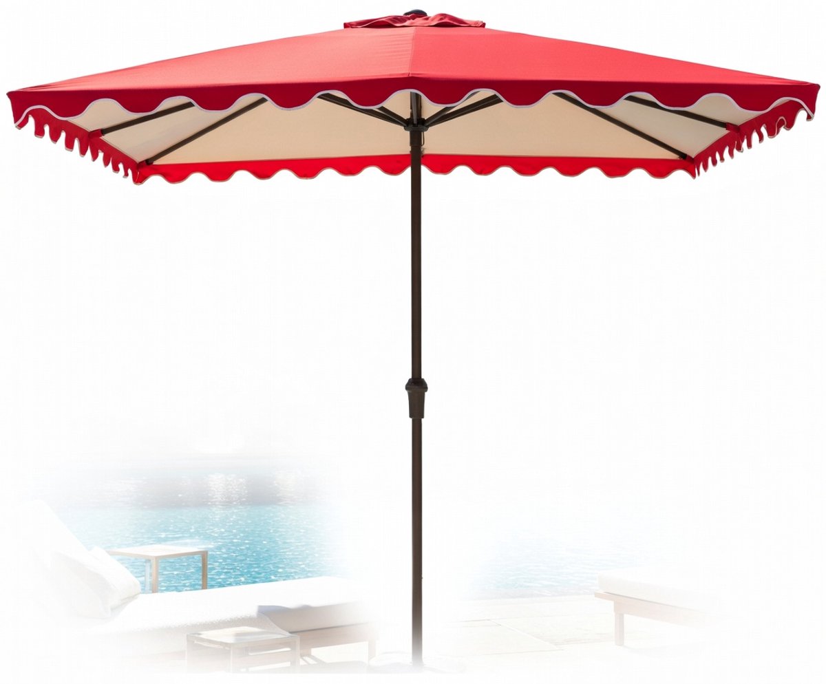 Luxe Zweefparasol 290 cm - Aluminium Hangparasol Kantelbaar & 180° Draaibaar - Waterdicht UV50+ Tuinparasol Balkon Parasol 6-delig - Rood/oranje Outdoor Terras Zonnescherm MedaHomeStore (9504296512335)