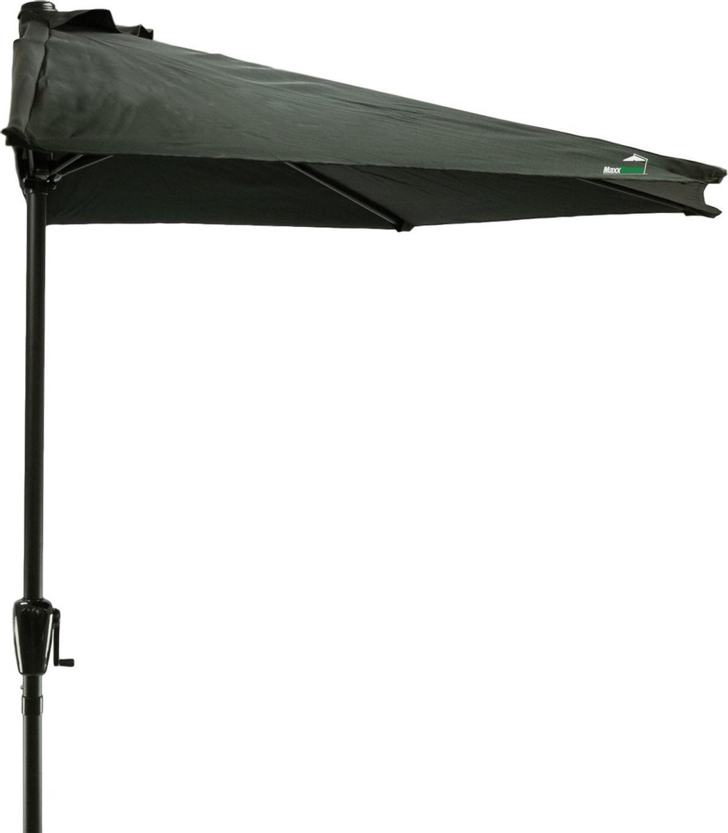 MaxxGarden Balkonparasol - Muurparasol - halfrond - Ø 270 cm - Zwart (5404022209697)
