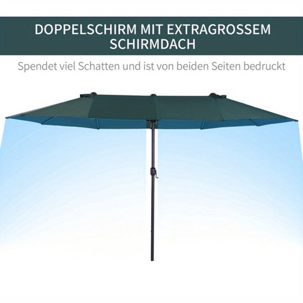 Parasol - Zweefparasol - Stokparasol - Tuinparasol - Balkonparasol - 2,7 Meter Diameter - Polyester Doek - Kruisvoet Met Tegengewicht (8721577244346)