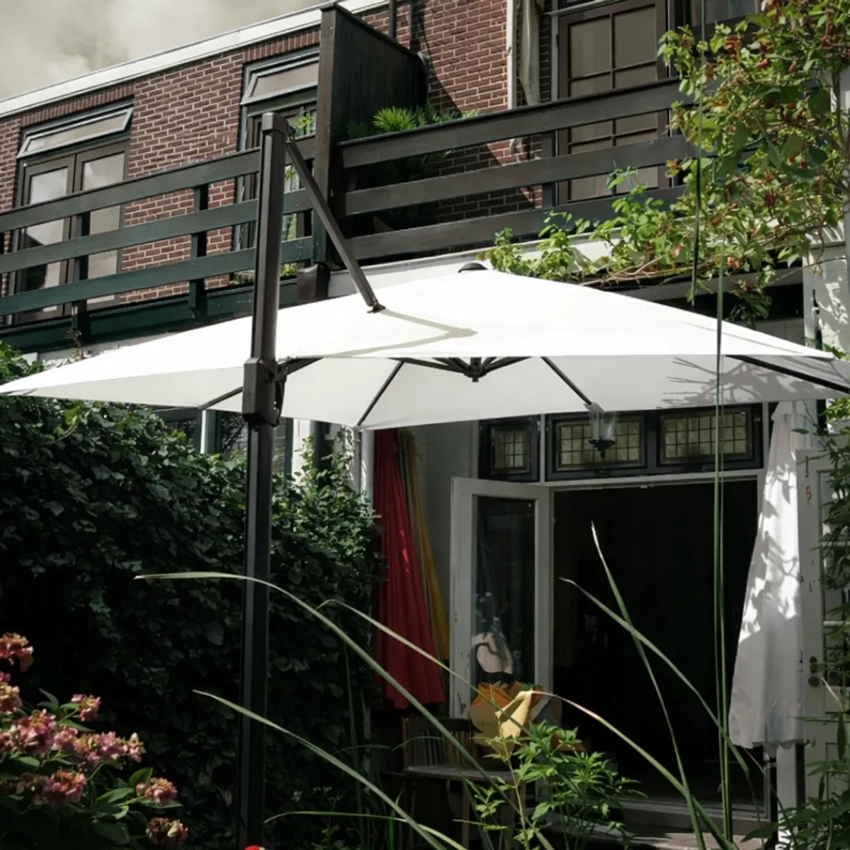 Parasoldoek 3 m vierkant - 8 baleinen met klittenbandsluiting - zweefparasol (8721516585158)