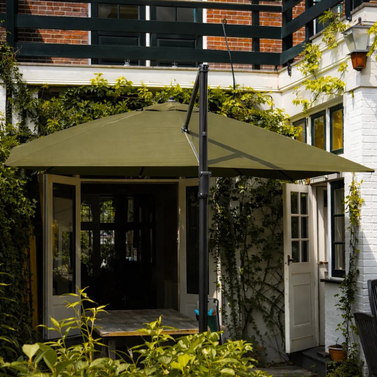 Parasoldoek 3 m vierkant - 8 baleinen met klittenbandsluiting - zweefparasol (8721516585219)