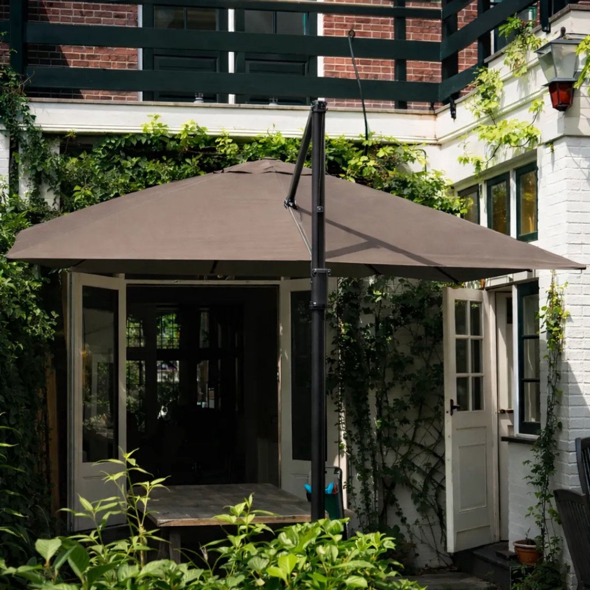 Parasoldoek 3 m vierkant - 8 baleinen met klittenbandsluiting - zweefparasol (8721516585226)