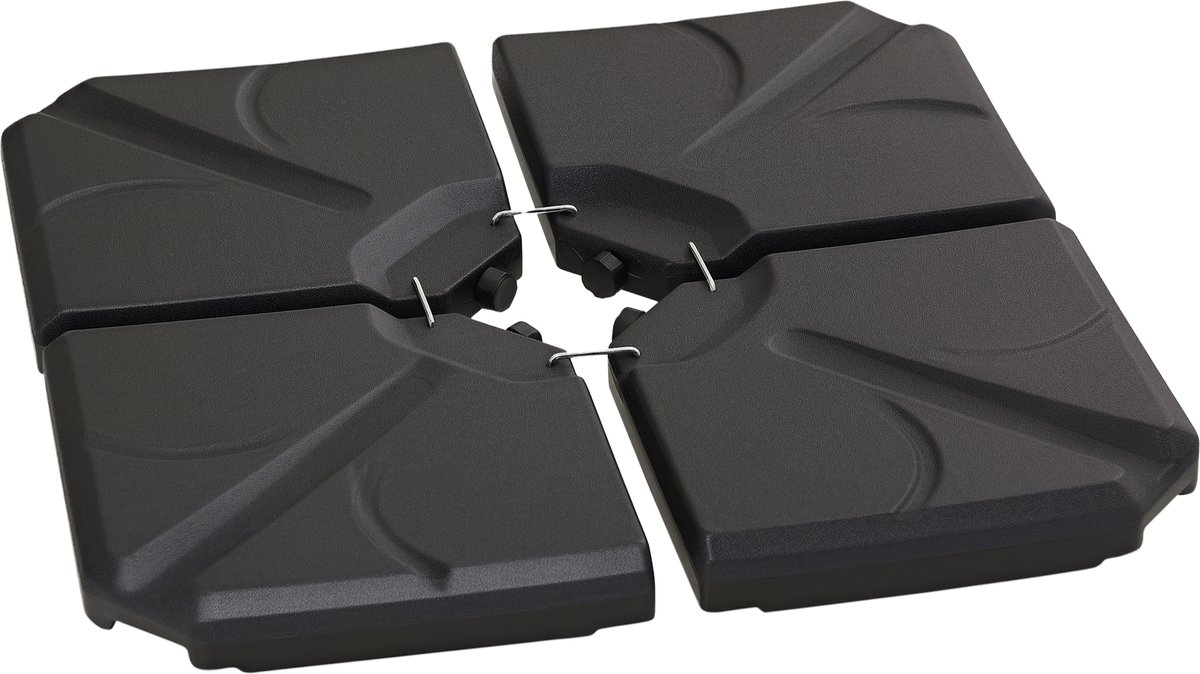Parasolvoet Platen - 103x103cm Ballast - Voor Zweefparasol - Te Vullen Met Zand - Voor Buiten En Tuin - Zwart (9022363032840)