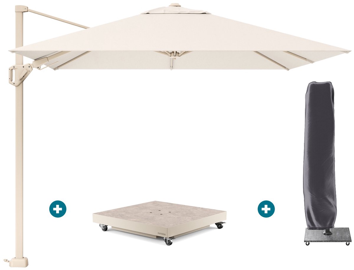 Platinum Voyager zweefparasol T2 - Sandstone met vulbare parasolvoet en hoes (6154121790754)