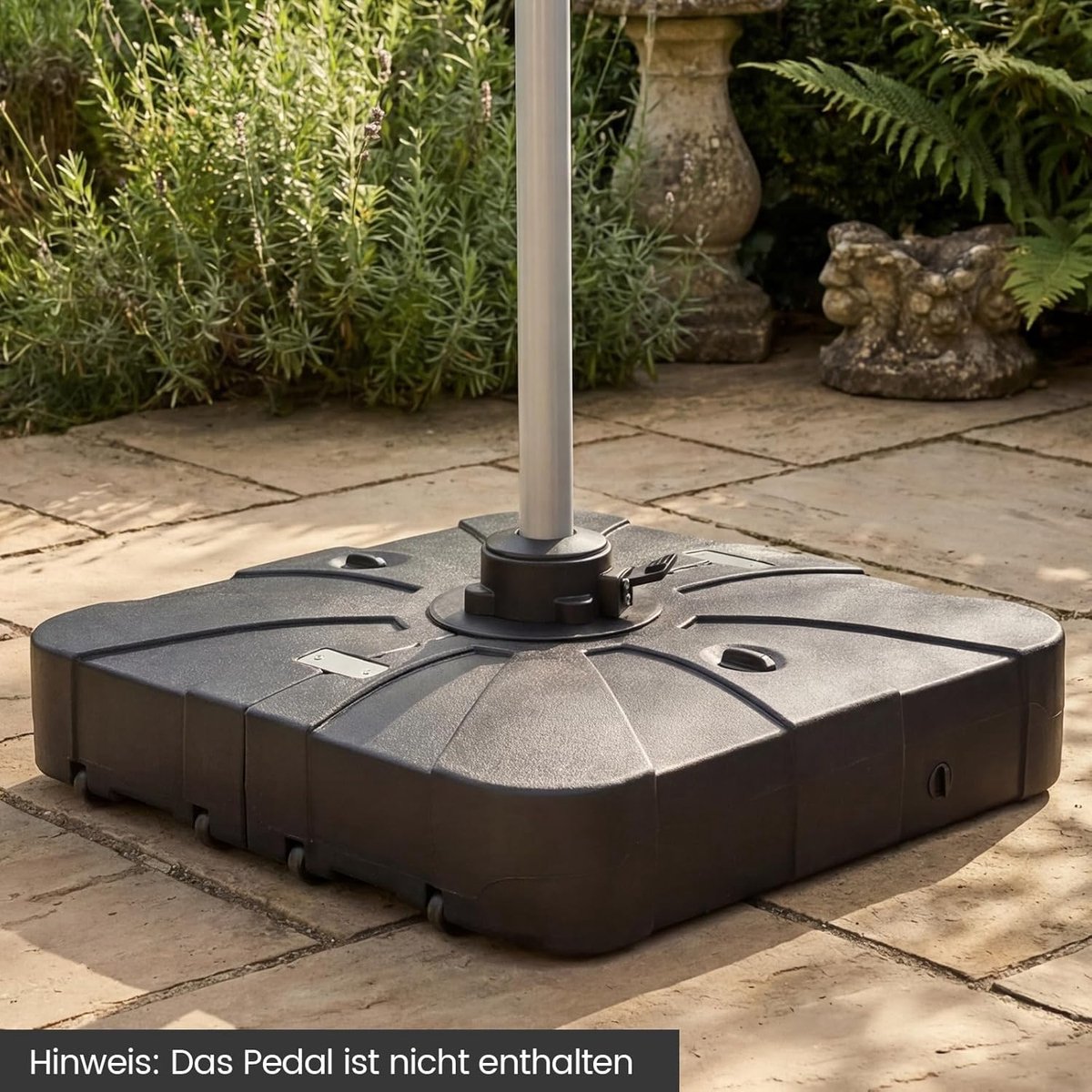 Pro-Series Verrijdbare Parasolvoet XXL - Vulbaar tot 170 kg - Met Geïntegreerd Metalen Kruisframe - Voor Grote Zweefparasols (250-350 cm) - Weerbestendig HDPE (9501321563553)