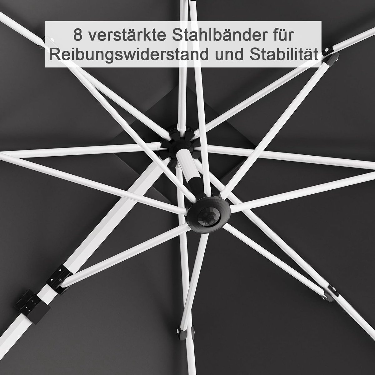 Royal Horizon Zweefparasol - 300 x 400 cm - 360° Draaibaar & Kantelbaar - UV50+ Bescherming - Inclusief Luxe Beschermhoes - Grijs (9509278496610)