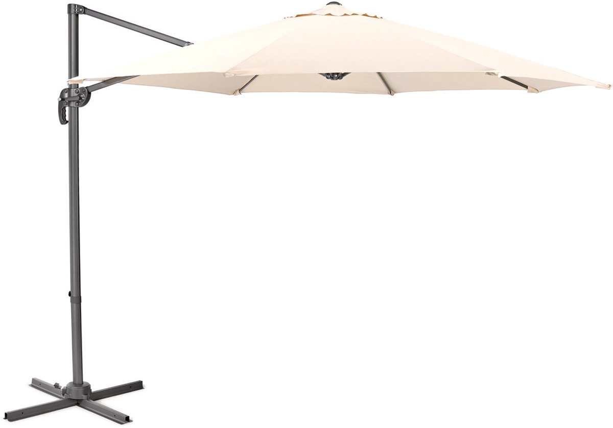 SVITA Zweefparasol 3m - parasol aluminium draaibare parasol tuinterras beige (4250815305456)