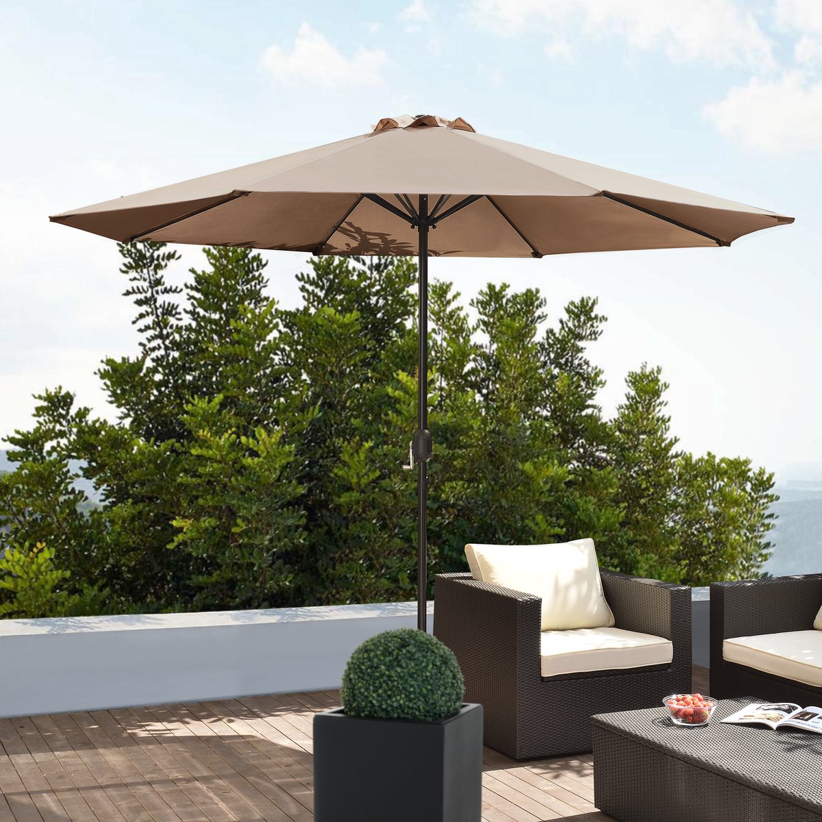 Tuin parasol stokparasol 300x230 cm beige (4260390260231)