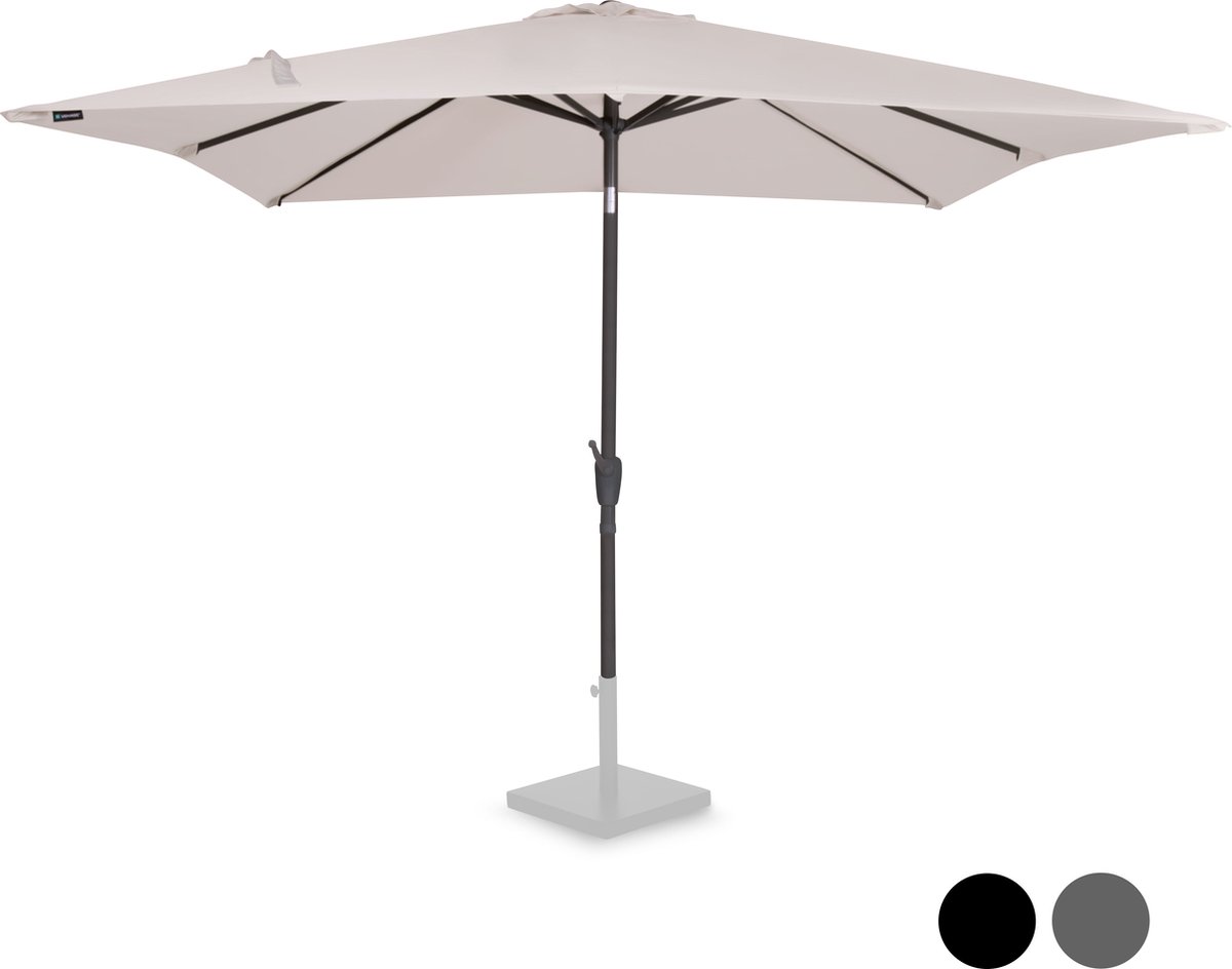 VONROC Premium Stokparasol Rosolina 280x280cm - Incl. beschermhoes - Vierkante parasol - Kantelbaar - UV werend doek - Beige (8717479096237)