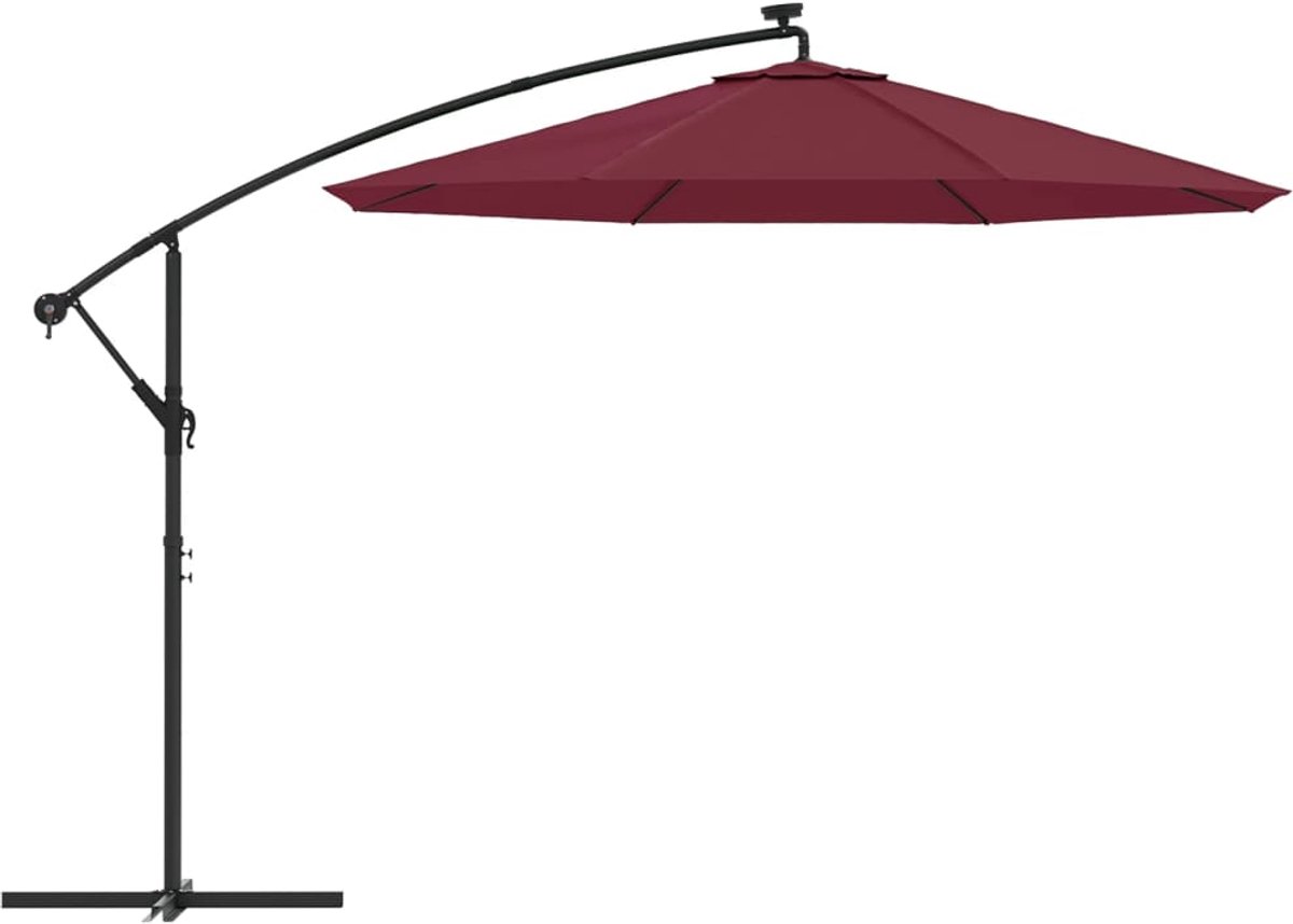Vervangingsdoek voor Zweefparasol - 350 cm - Bordeauxrood - UV-bestendig Parasoldoek - Geschikt voor 8 Ribben (6007156704442)