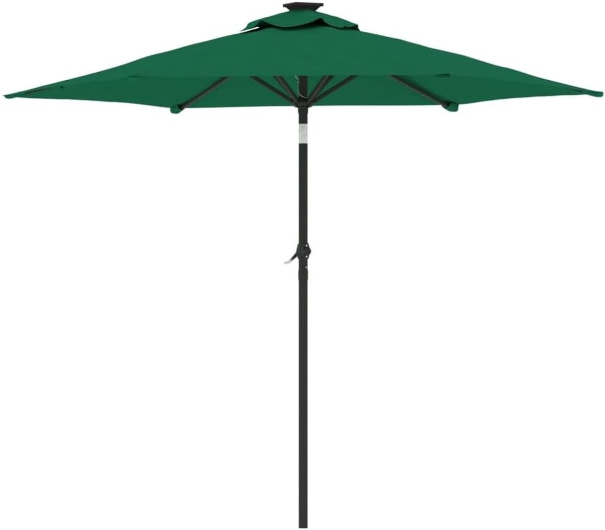 Zweefparasol 200x211 cm Depauwonen - Grüner Sonnenschirm mit LED, UV-Schutz, Aluminium Gartenschirm, Kurbel & Kippbar für Balkon, Terrasse & Garten (9501799345385)