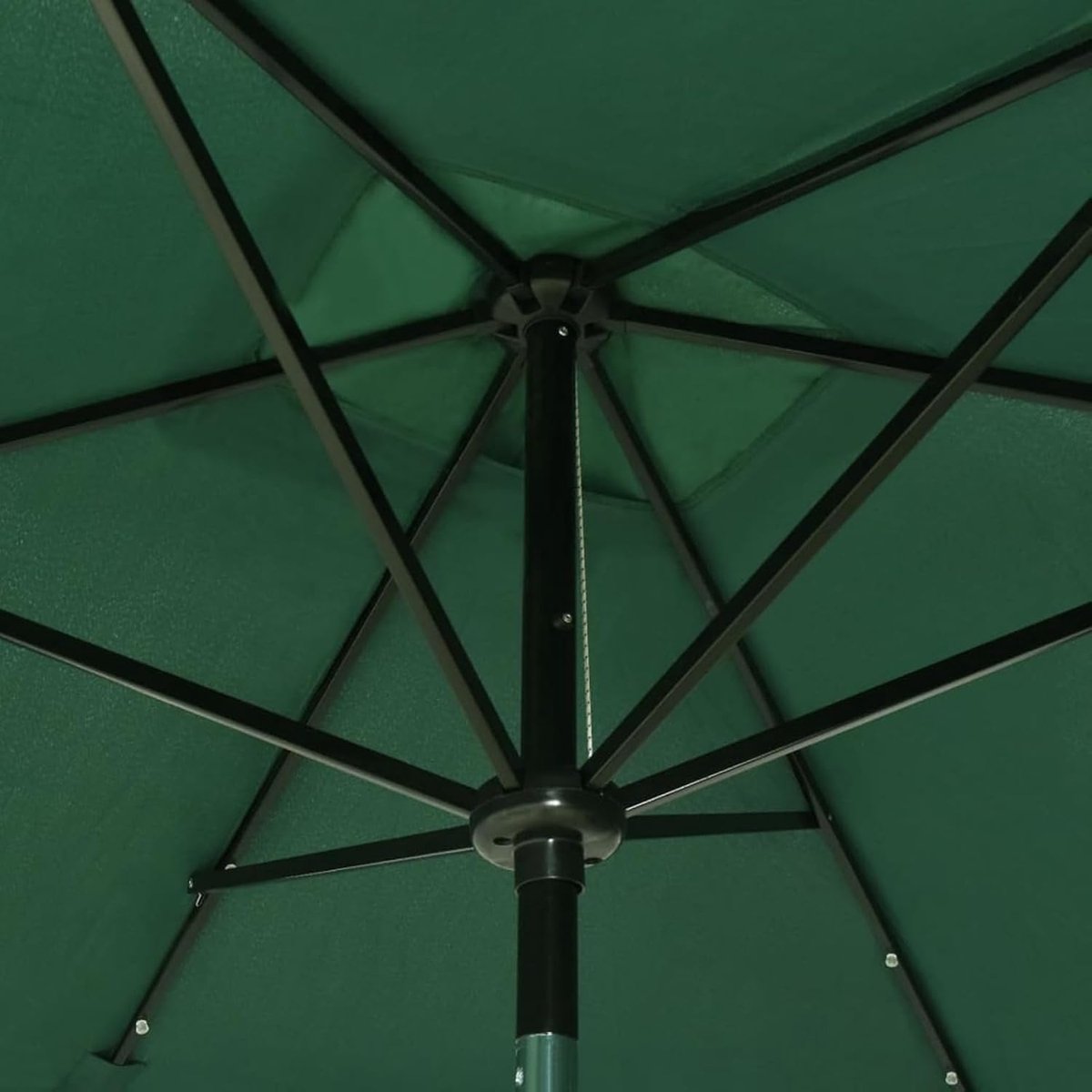Zweefparasol 225x225 cm Groen - Depauwonen Luxe Sonnenscherm met LED Verlichting, Kantelbaar & Kurbelfunctie - UV-Bescherming, Waterafstotend, Stevige Stalen Mast - Tuin, Balkon & Terras (9507325242678)