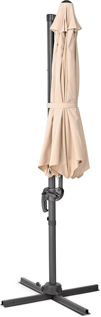 Zweefparasol 290x260 cm - 360° Draaibaar, Kantelbaar, Aluminium Frame, UV-Bescherming, Met Standaard en Zwenkarm - Luxe Tuinparasol voor Balkon & Terras - Nicolehome (9508545453912)