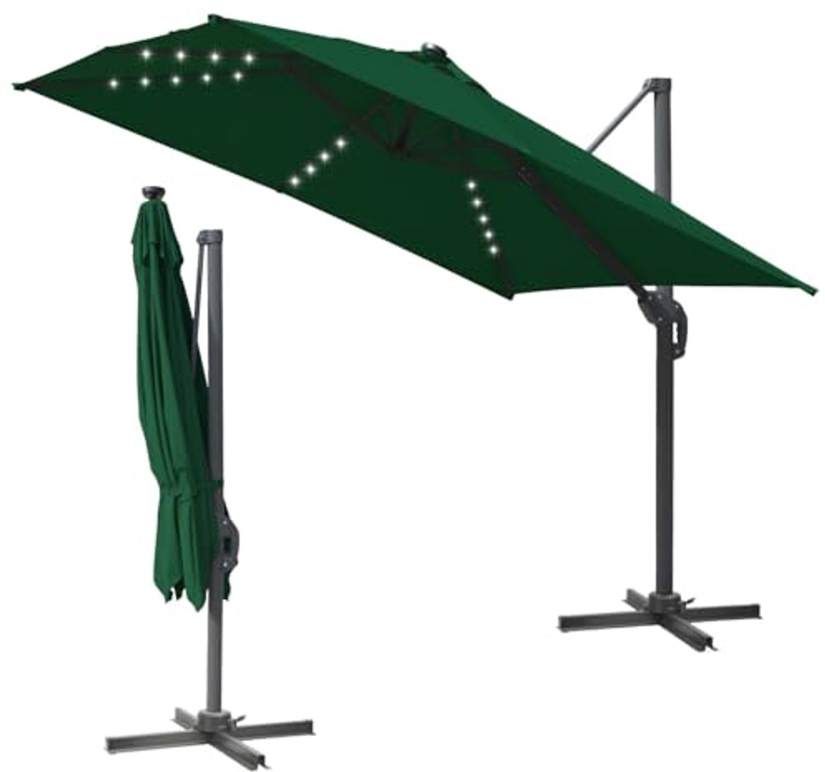 Zweefparasol 300 x 300 cm - Rechthoekig en draaibaar met UV50+ bescherming - Terras parasol voor tuin en strand (6153938268241)