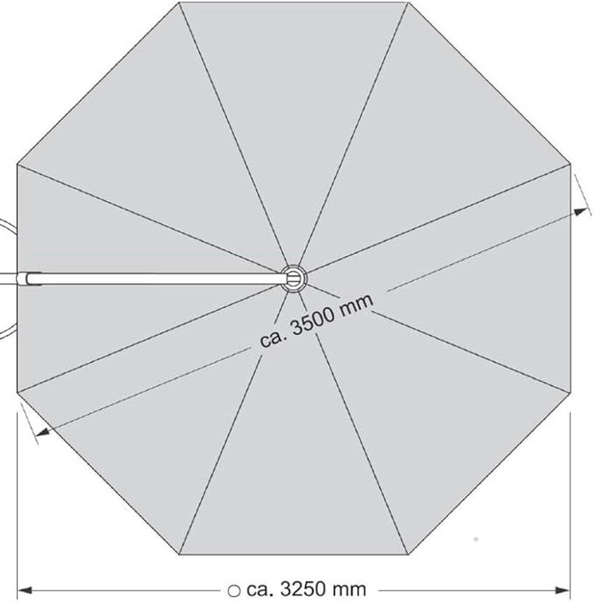 Zweefparasol 350 cm Rond - 360° Draaibaar & Kantelbaar - Aluminium Antraciet Frame - UPF50+ Olefine Doek - Luxe Tuinparasol met Zwengel - Weerbestendig & Duurzaam - Laura (9505762948115)