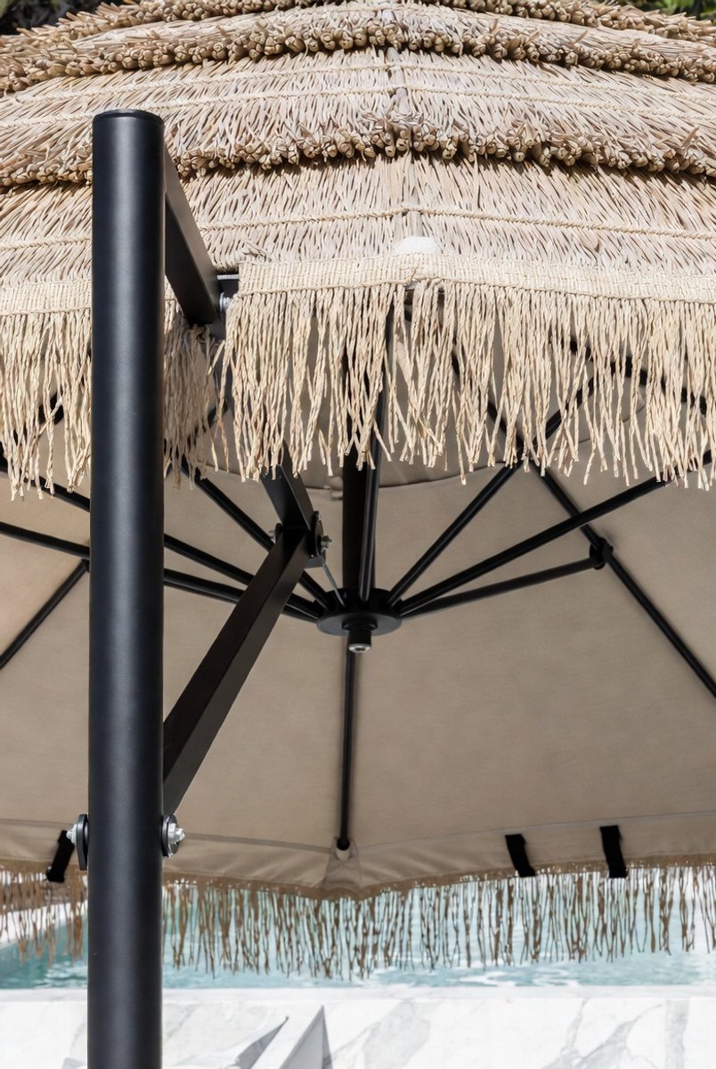 Zweefparasol Hawaii 270 cm - Tiki Stro Look Tuinparasol met Zwengel & Dubbellaagse Ventilatie - PP Stro Parasol voor Tuin, Terras, Balkon & Zwembad | Medahomestore (9509718268470)