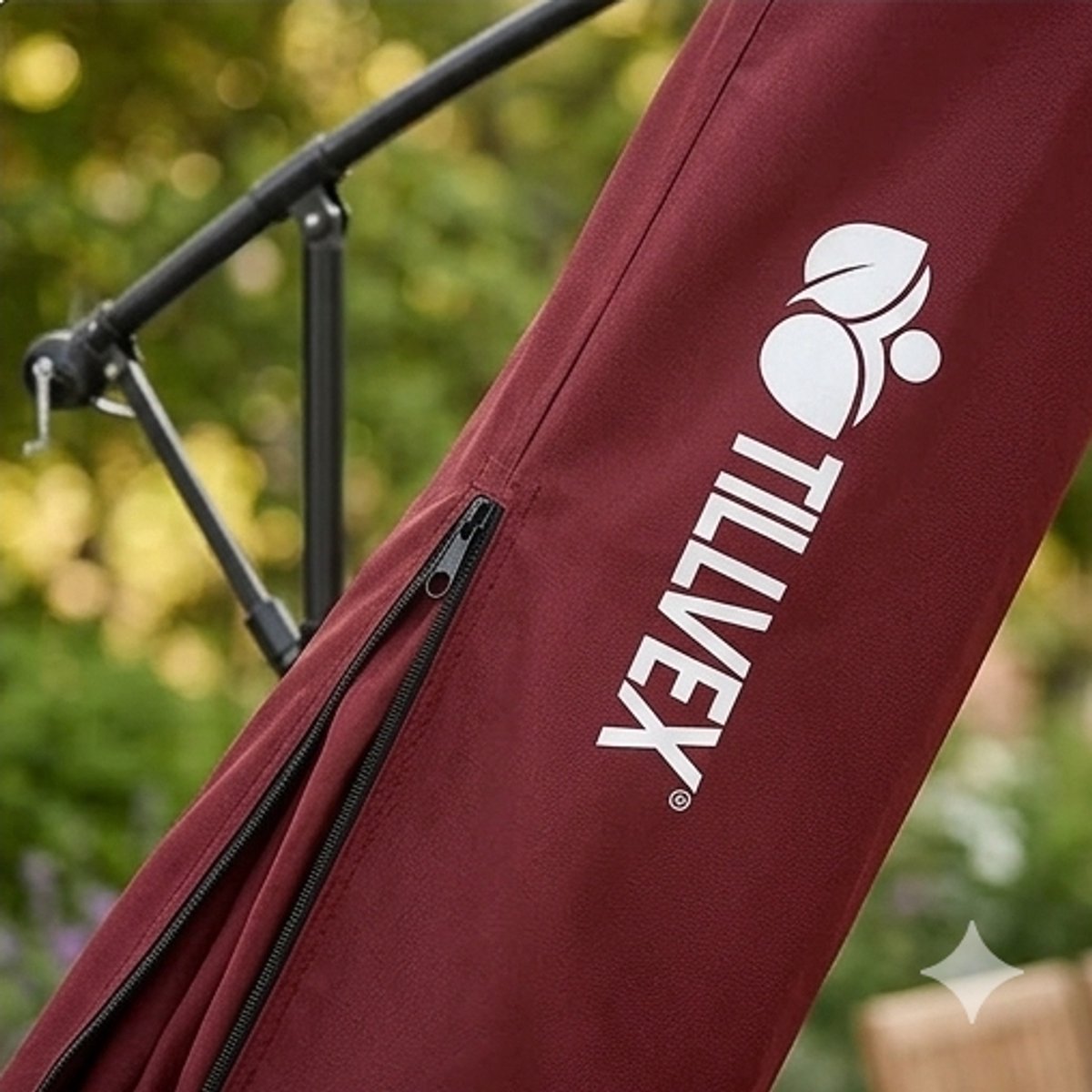 Zweefparasol Ø 300 cm Aluminium 360° Draaibaar met Hoes, UV-Bescherming, Waterdicht en Verstelbaar 90-135° - Luxe Tuinparasol met Standaard en Windbeveiliging - Urbanhome (9508416597158)