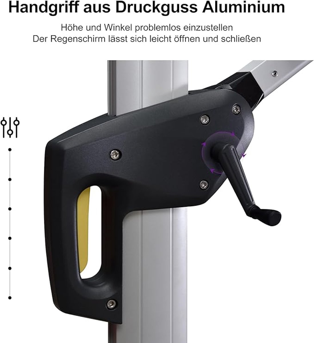 Zweefparasol Rechthoekig 270x330 cm - XXL Tuinparasol met 360° Draaibare Zwengel - UV50+ Bescherming & Waterafstotend Polyester - Aluminium Frame Beige - Dubbel Dak voor Ventilatie | Laura (9503999326683)