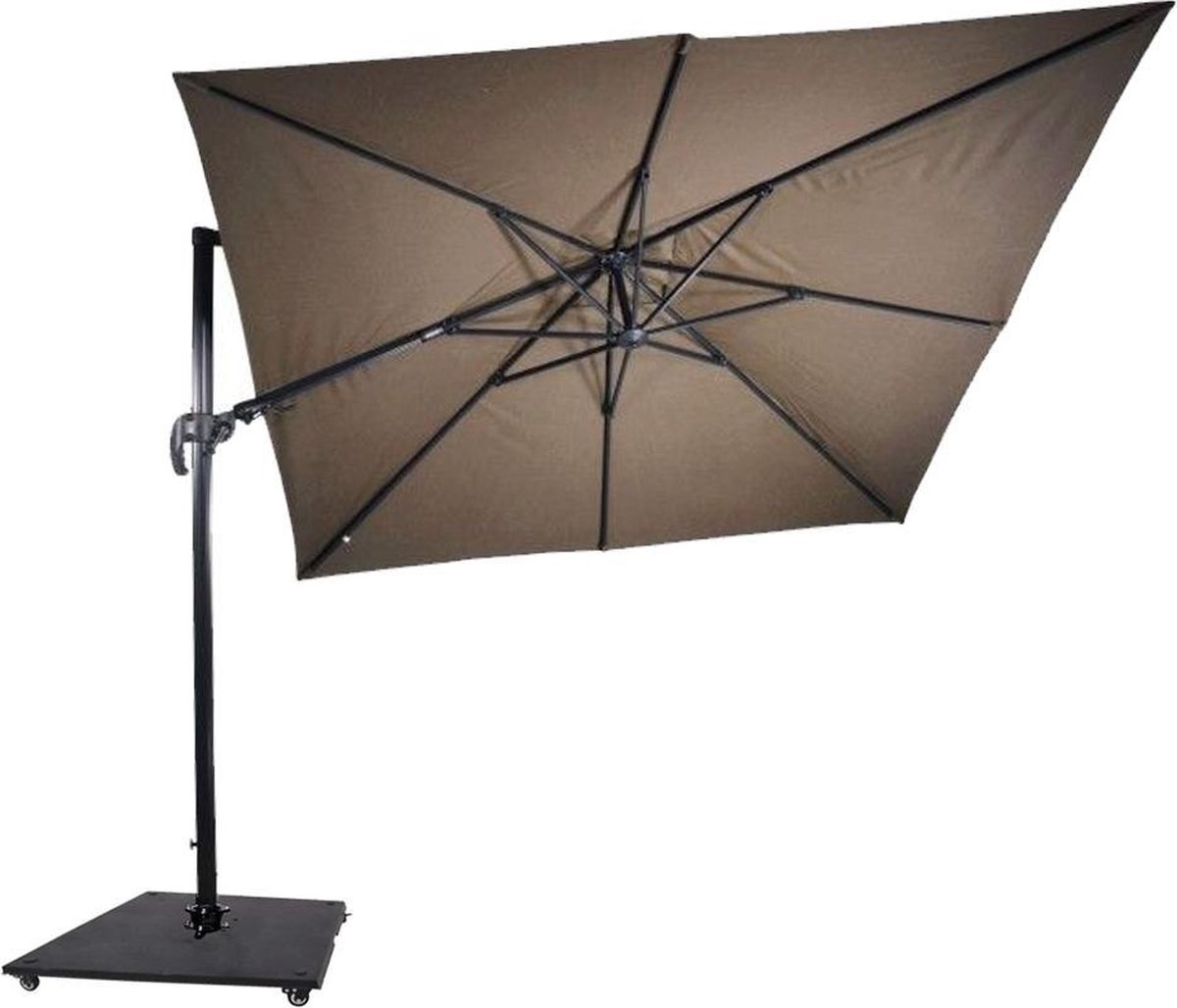 Zweefparasol VirgoFlex Taupe 300 x 300 cm - incl. Zware Parasolvoet (9001456231438)