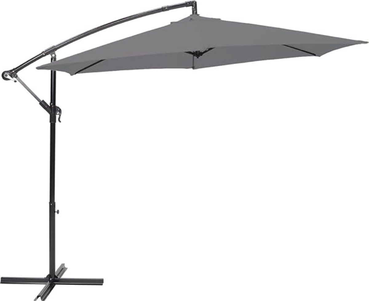 KAD® Zweefparasol Met Voet - Zweefparasol - Zweefparasols - Zwart - 300cm x 300cm x 200cm (6156116164151)