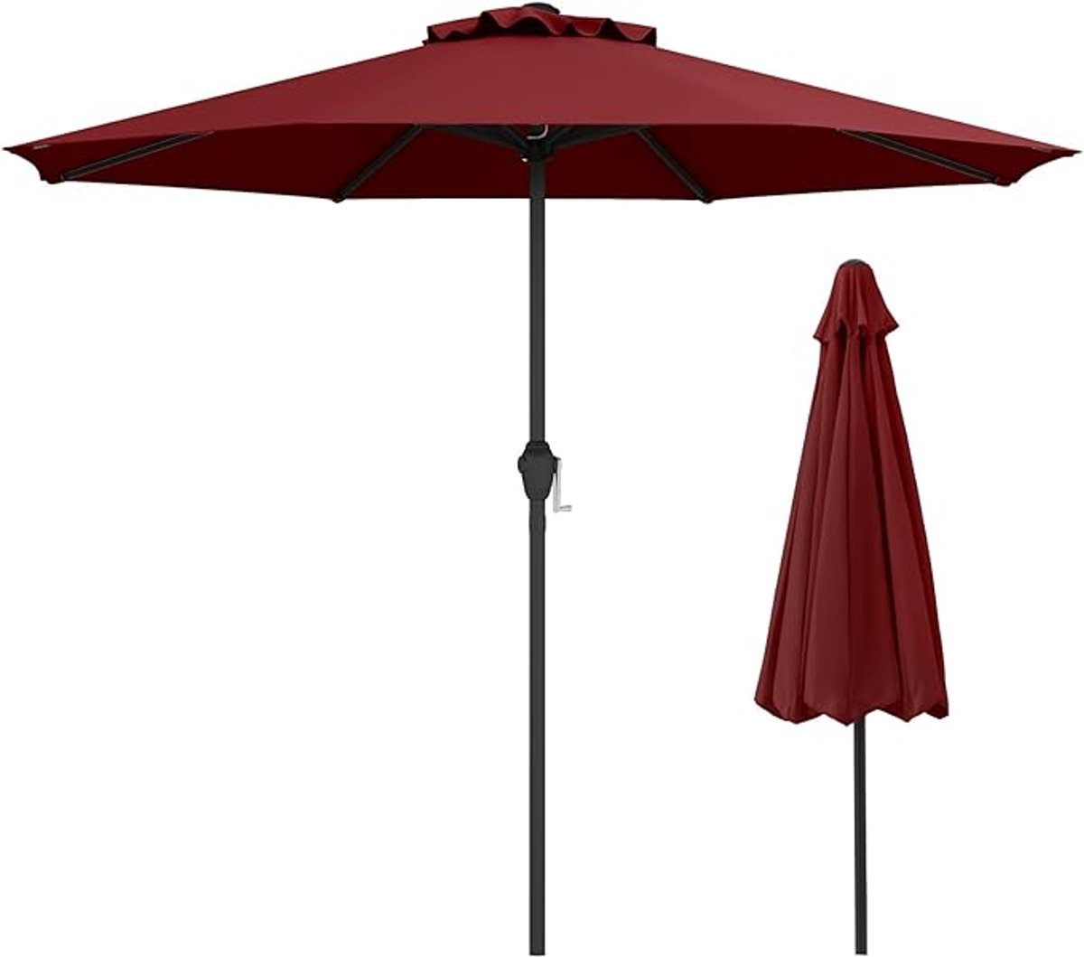 KOMFOTTEU Parasol 250cm - tuinparasol - met zwengel - stokparasol - met geventileerd parasol - voor tuin, strand, balkon (0672669337447)