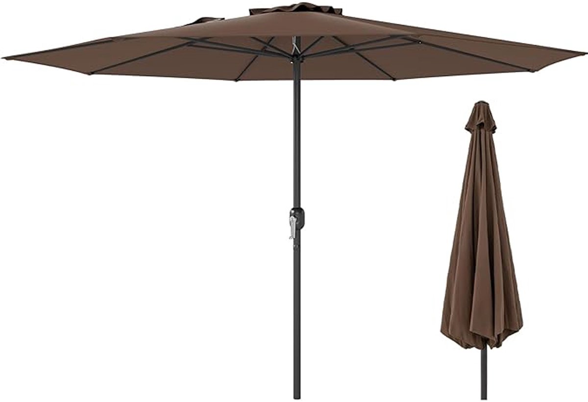 KOMFOTTEU Parasol 350cm - stokparasol - met zwengel - 2-laags Geventileerd Dak - tuinparasol - voor tuin, strand, balkon (0672669337461)