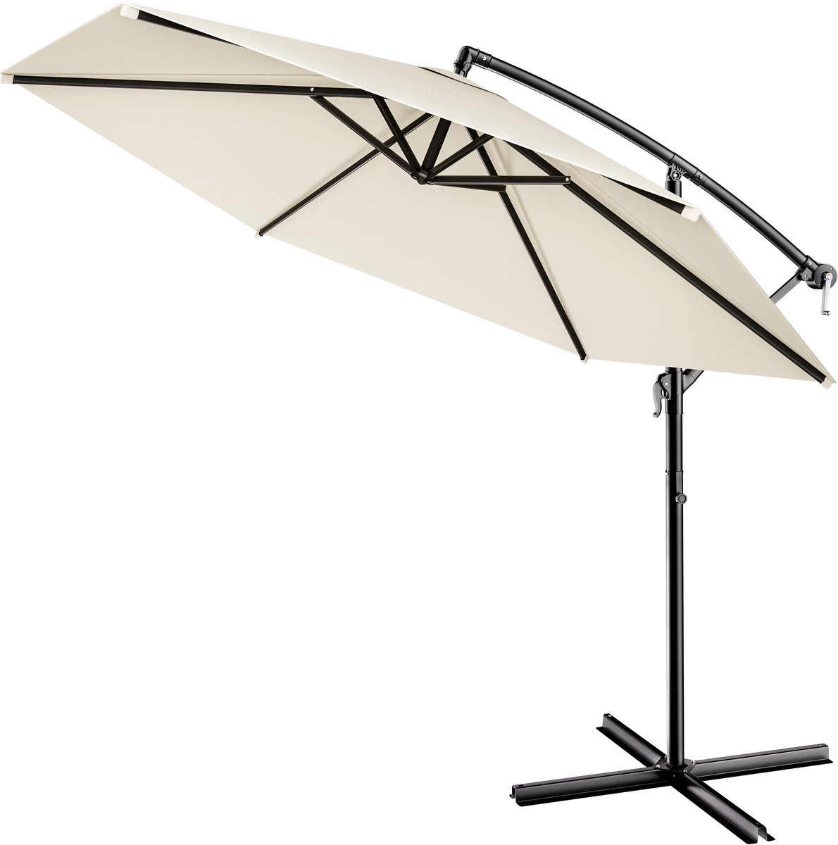 Kingsleeve Zweefparasol - Ø330cm UV-Bescherming 80+ Slinger - Crème (4250525335866)