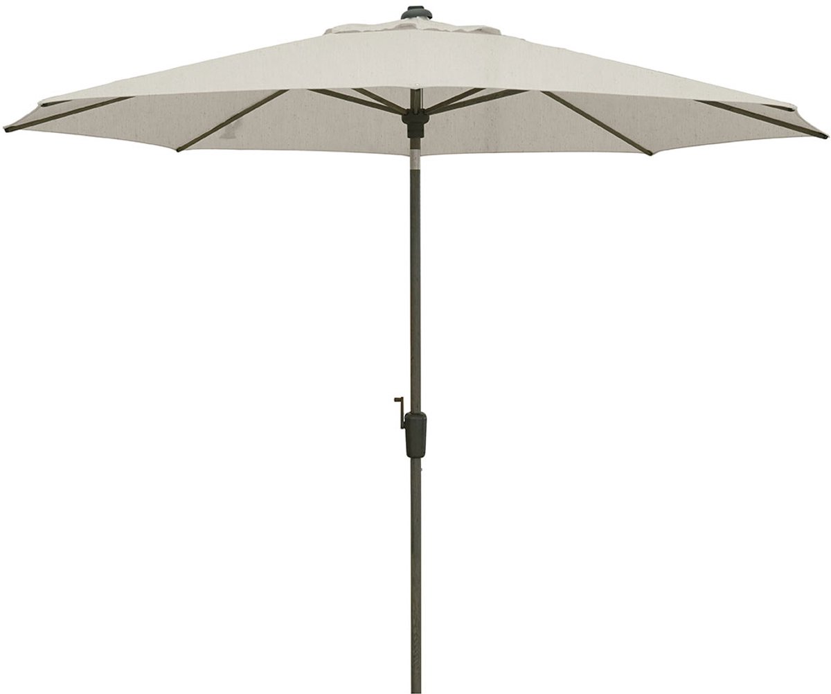 Madison Lissabon stokparasol Ø300 cm automatisch - mellow silver olefin - chestnut kleurig frame (8713229394974)
